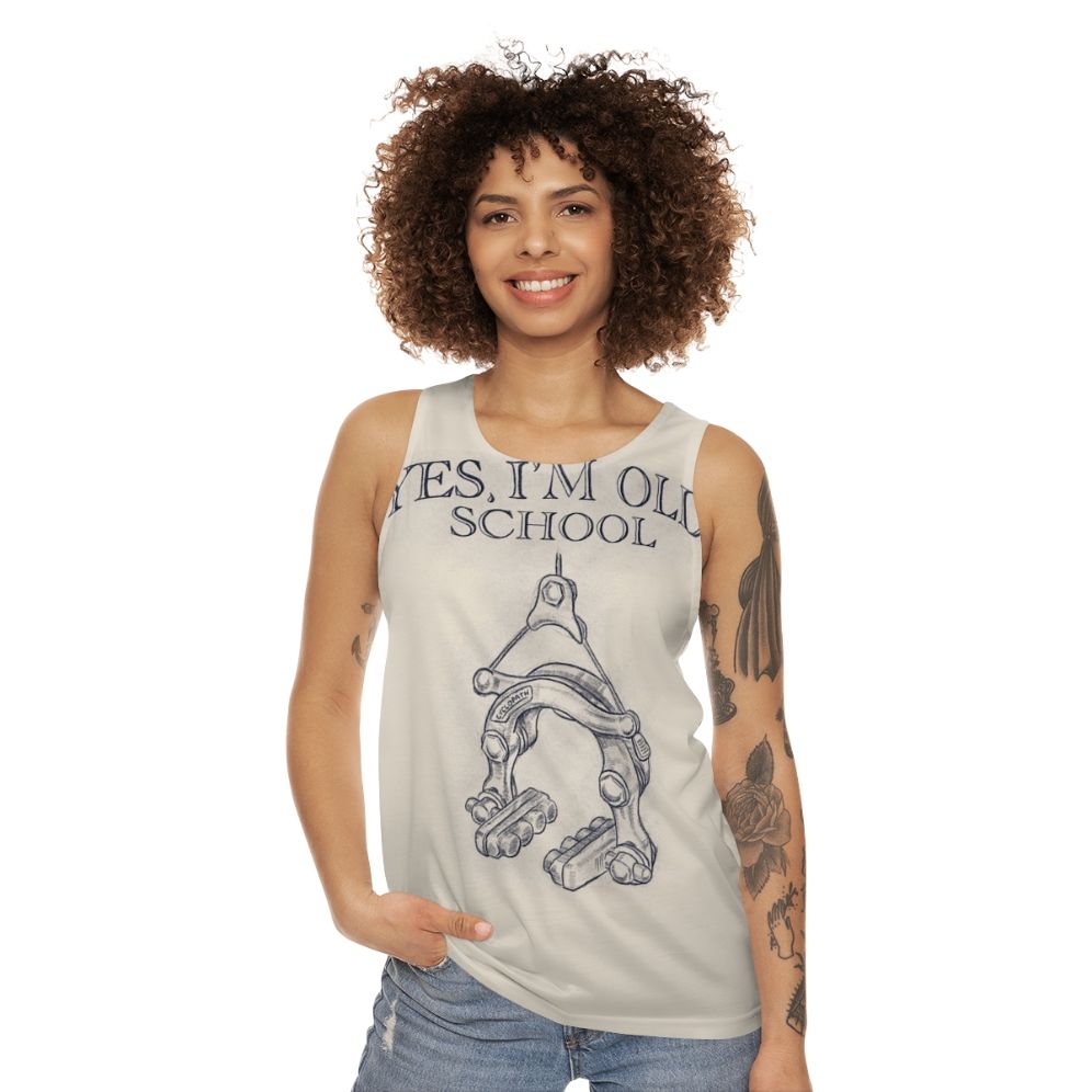 Vintage cycling brake caliper unisex tank top - women