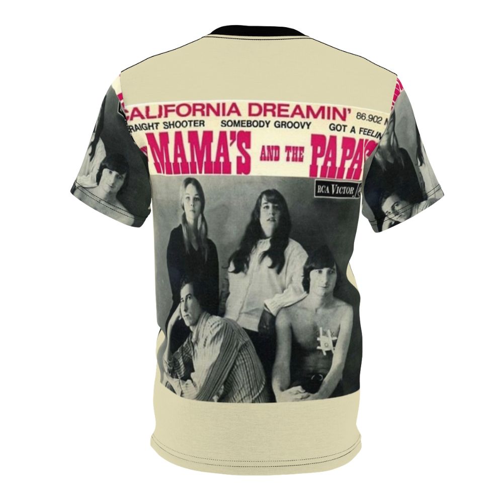 Vintage-style Mamas and Papas t-shirt featuring retro 60s 70s psychedelic pop art design - Back