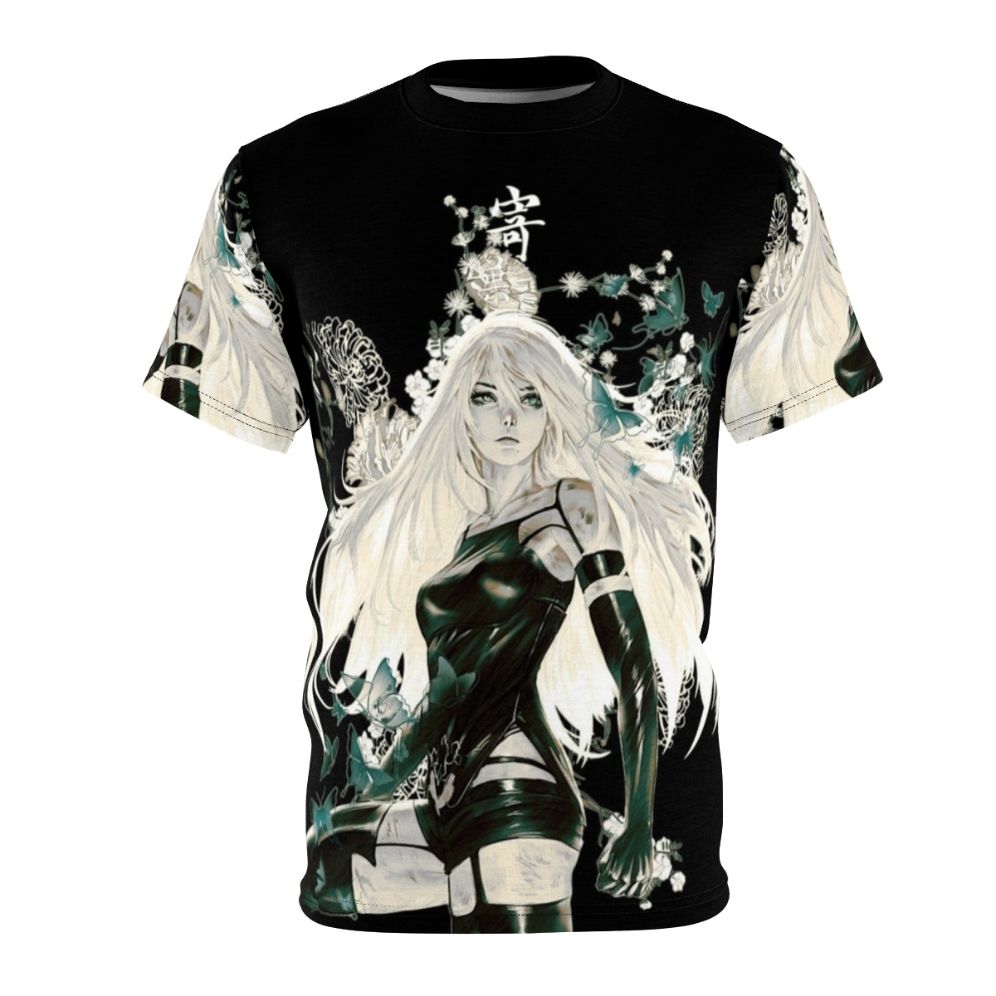 Magical butterflies and floral patterns adorn this high-quality AOP t-shirt