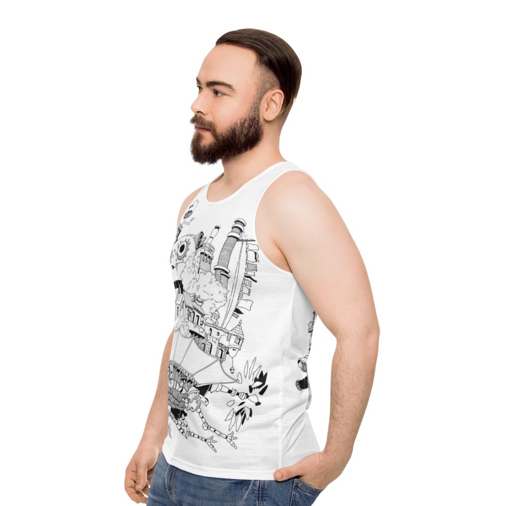 Howl's Moving Castle Anime Unisex Tank Top - men side