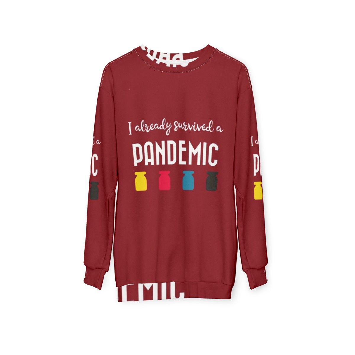 Survived a Pandemic Sweatshirt with Gaming-Inspired Graphics - hanging