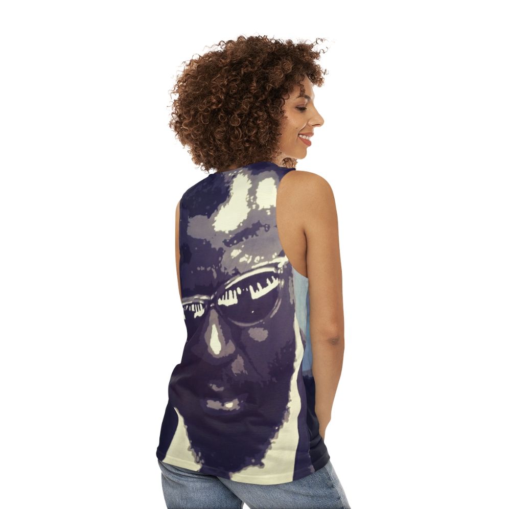 Thelonious Monk Unisex Tank Top with Piano Keys Design - women back