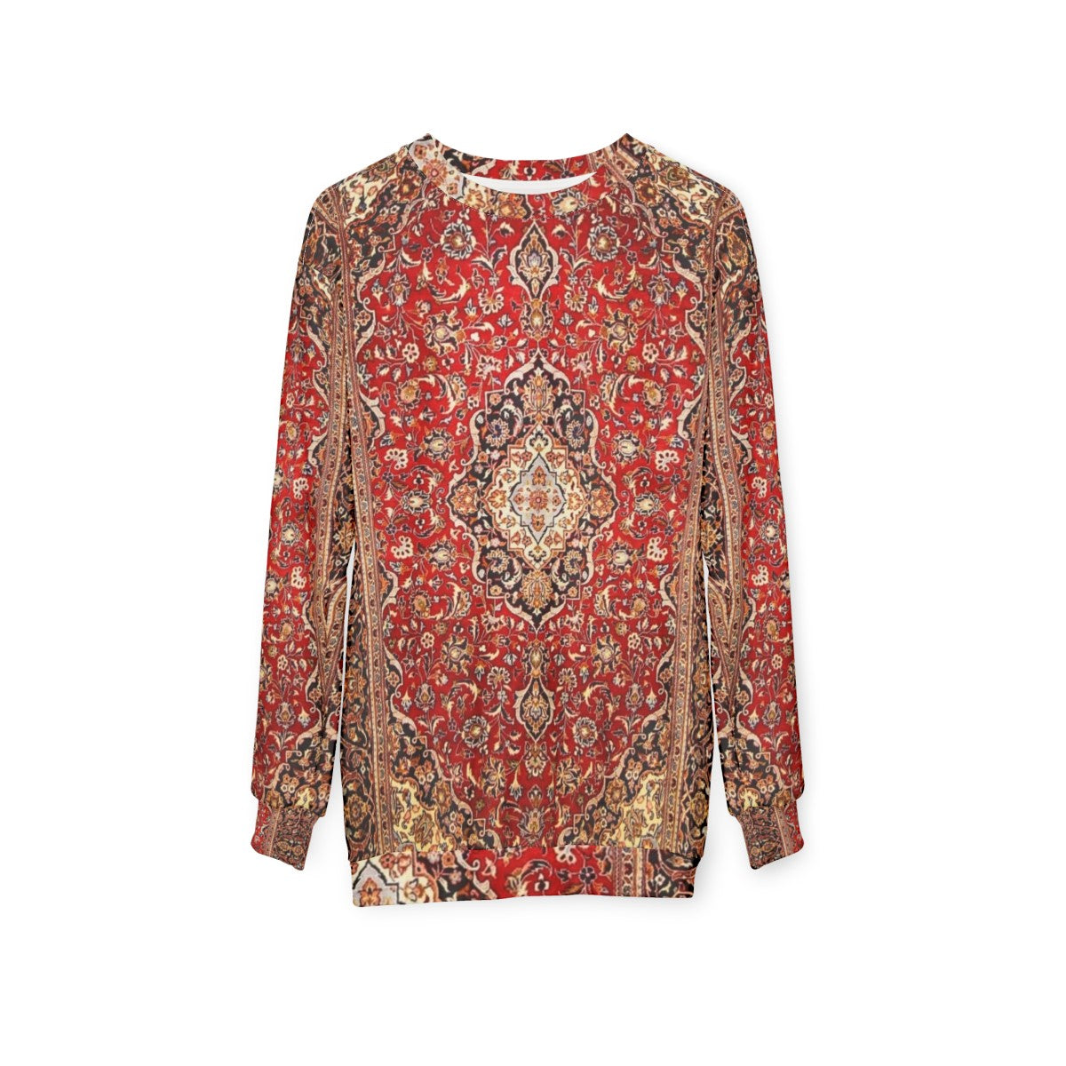 Floral Antique Persian Carpet Print Sweatshirt - hanging