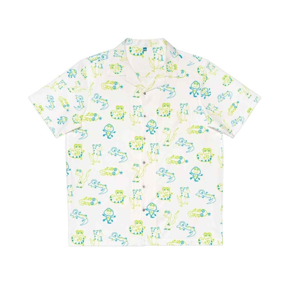 Lizard print Hawaiian shirt for summer vacation