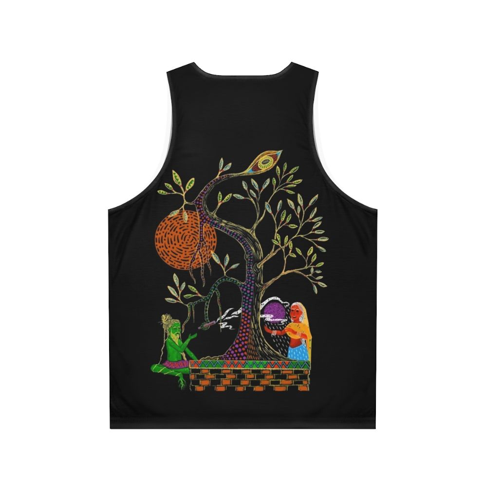 Trippy visionary meditating yogi unisex tank top - Back