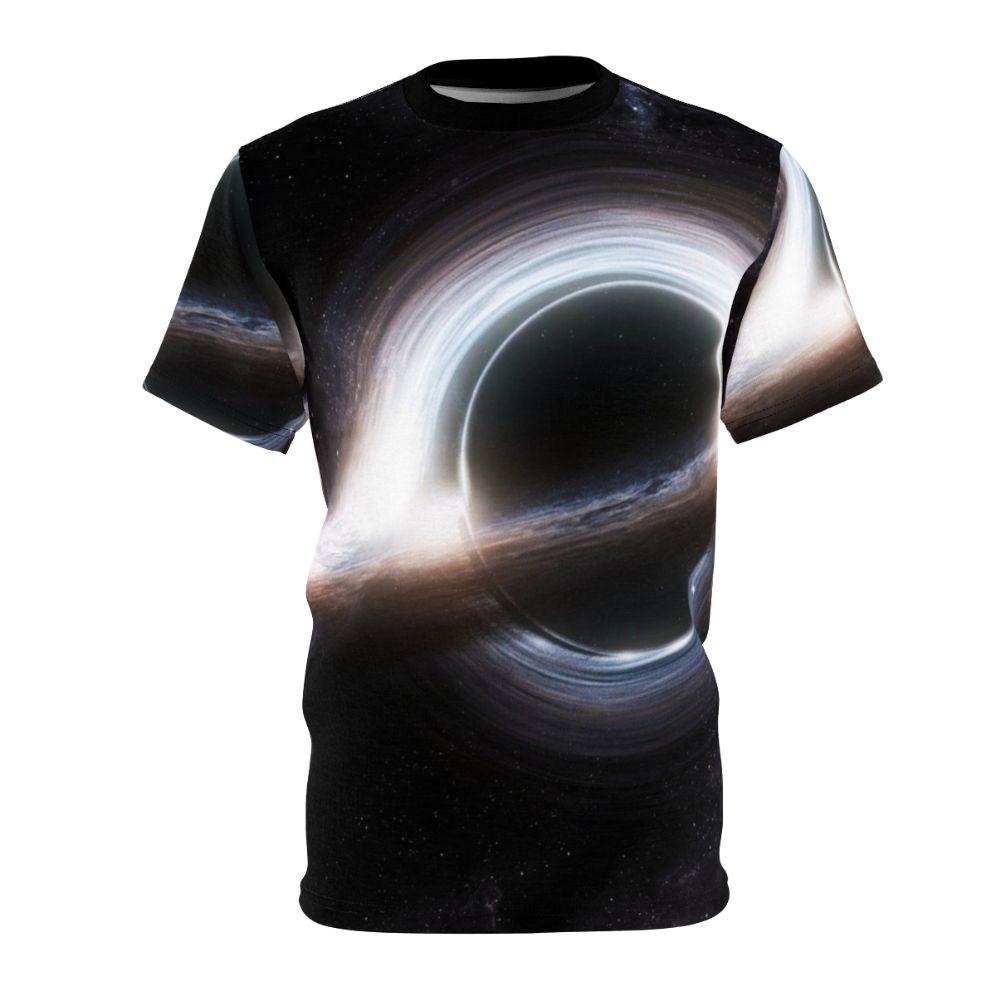 Gargantua T-shirt featuring a black hole and galaxy design