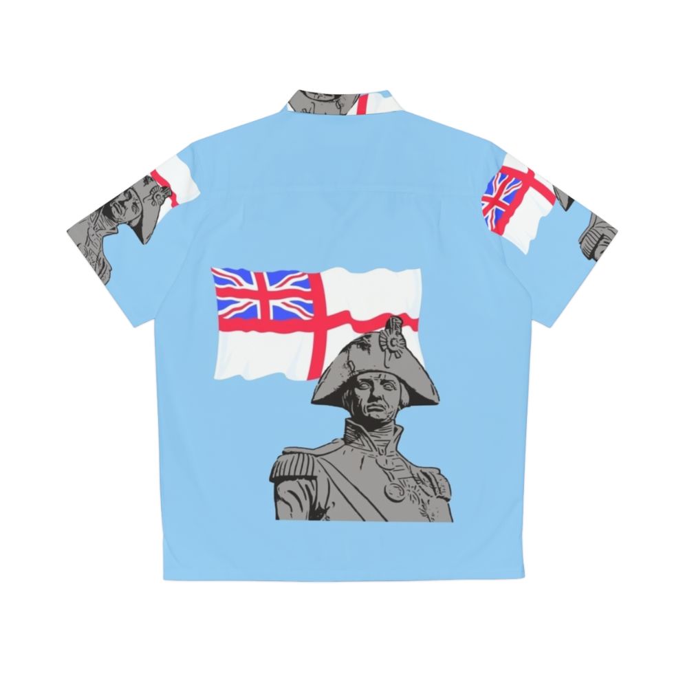 Horatio Nelson Hero Hawaiian Shirt featuring the British Royal Navy white ensign - Back