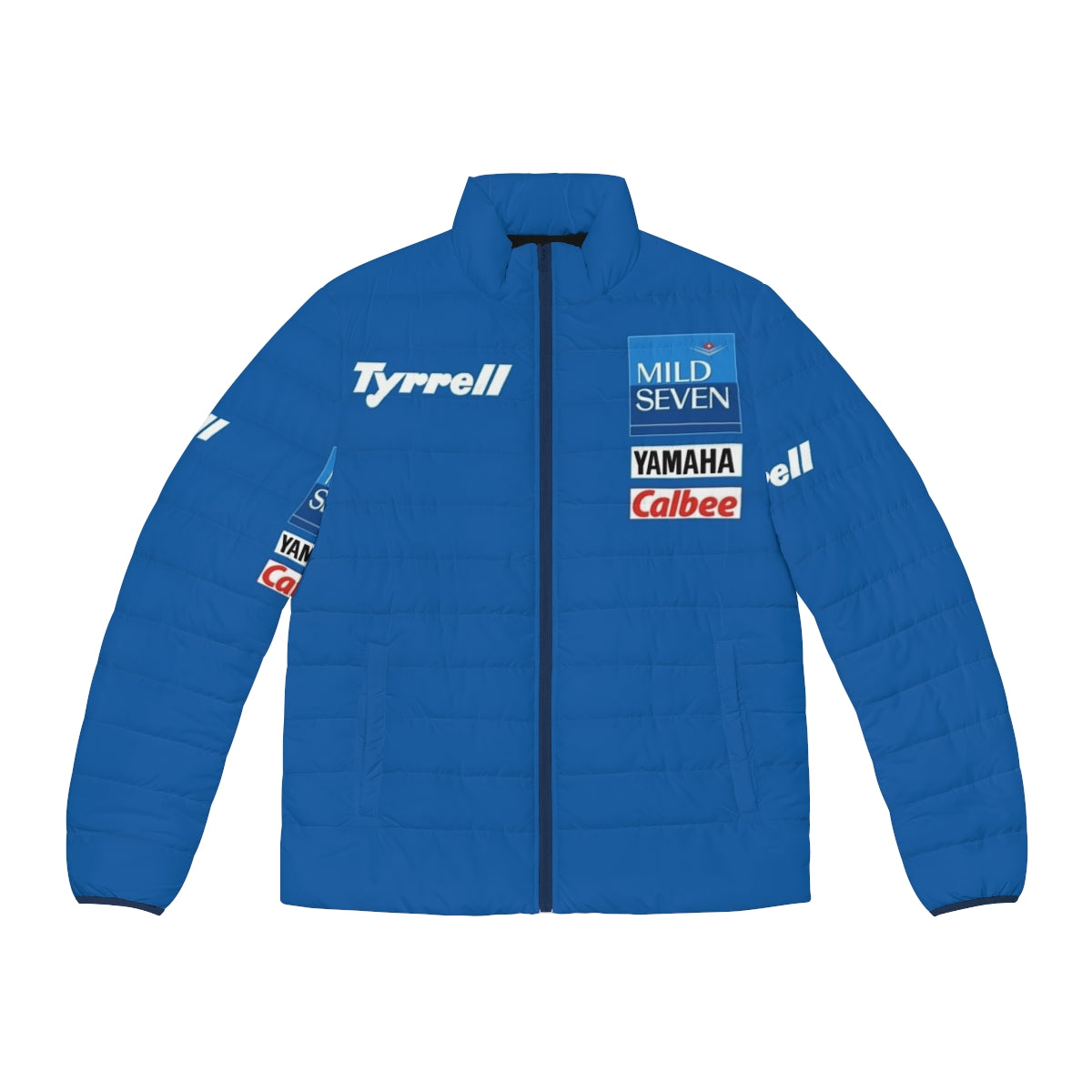 Gp2 Tribute Tyrrell Puffer Jacket featuring vintage F1 racing design