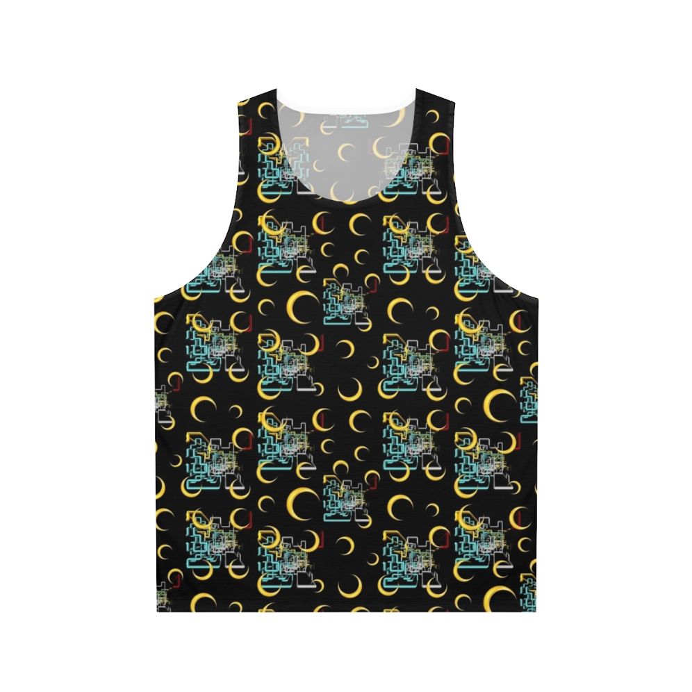 Vibrant Dan Flashes pattern unisex tank top