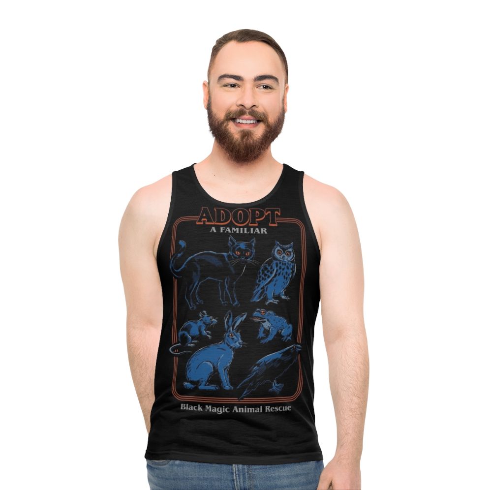 Occult unisex tank top with animal spirit design - men