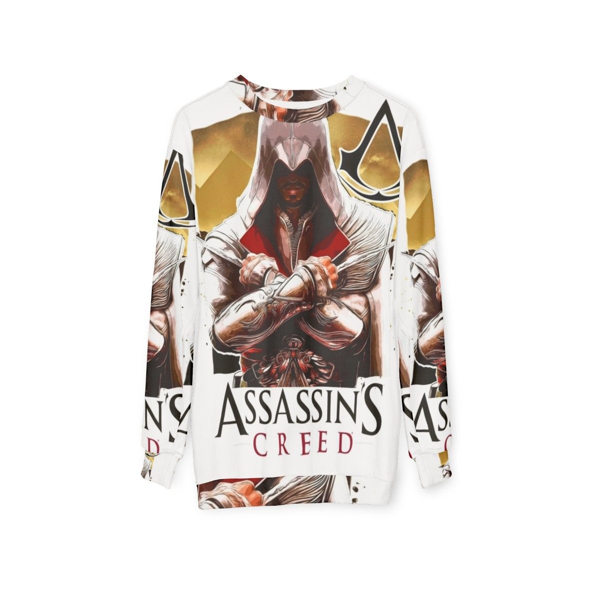 Assassins Creed Sweatshirt featuring the iconic Assassins Creed logo - hanging