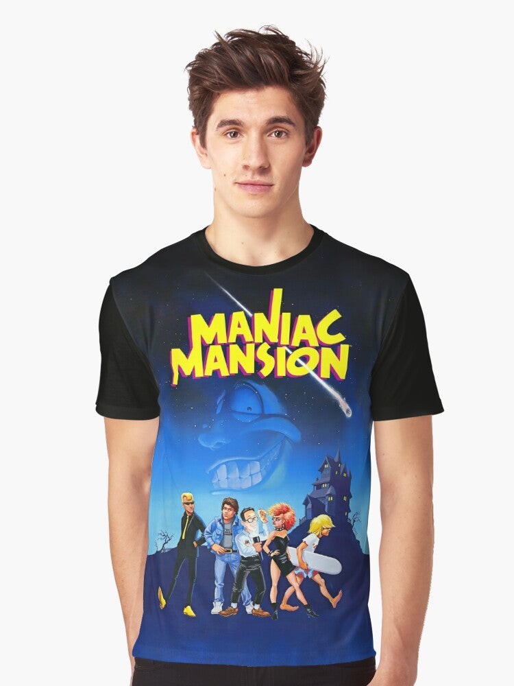 Maniac Mansion and Day of the Tentacle retro gaming graphic t-shirt design - Men