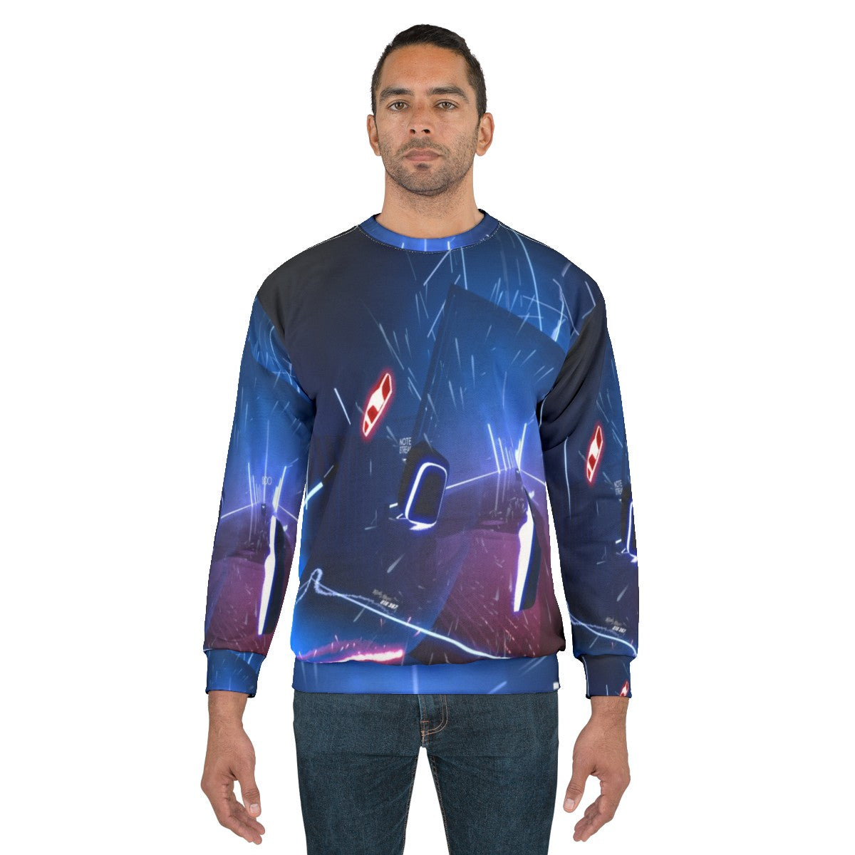 Virtual world sweatshirt with gaming and dance design - men