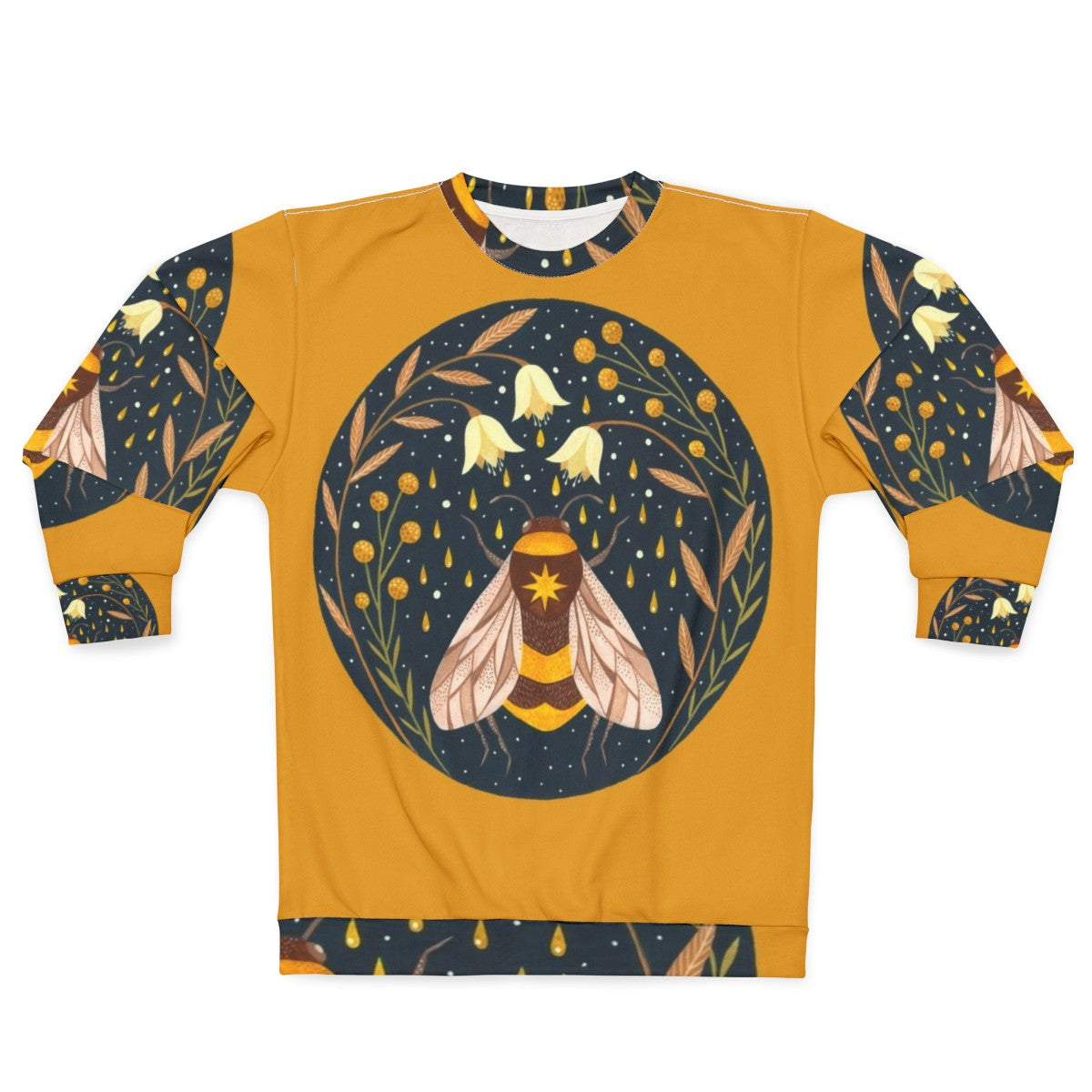 Gold Harvest Beekeeper Sweatshirt with Floral Motif