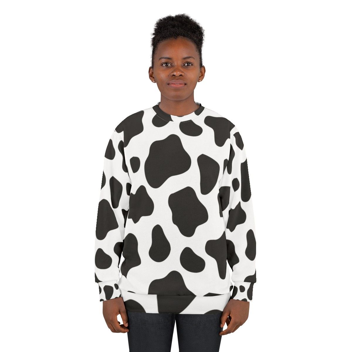 Cow spots pattern sweatshirt - women