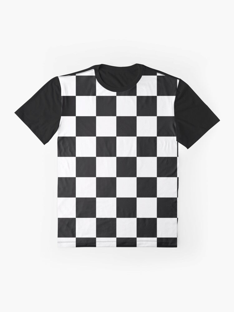 Checkered flag race winner graphic t-shirt - Flat lay