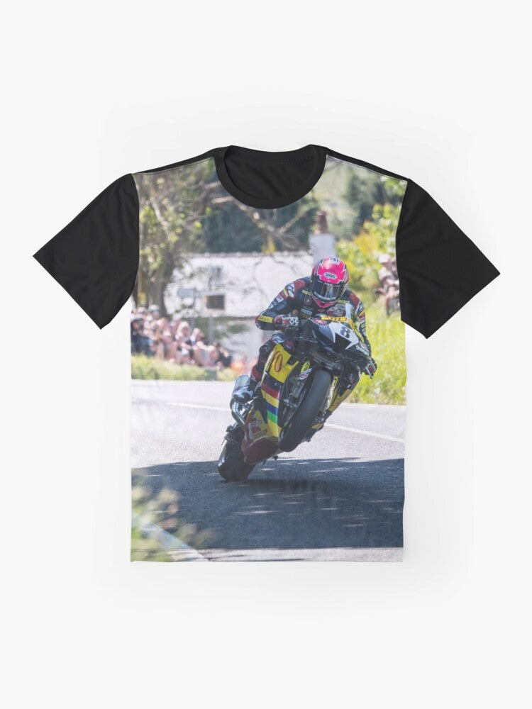 Davey Todd Graphic T-Shirt featuring motorcycle racing and the Isle of Man TT 2022 - Flat lay