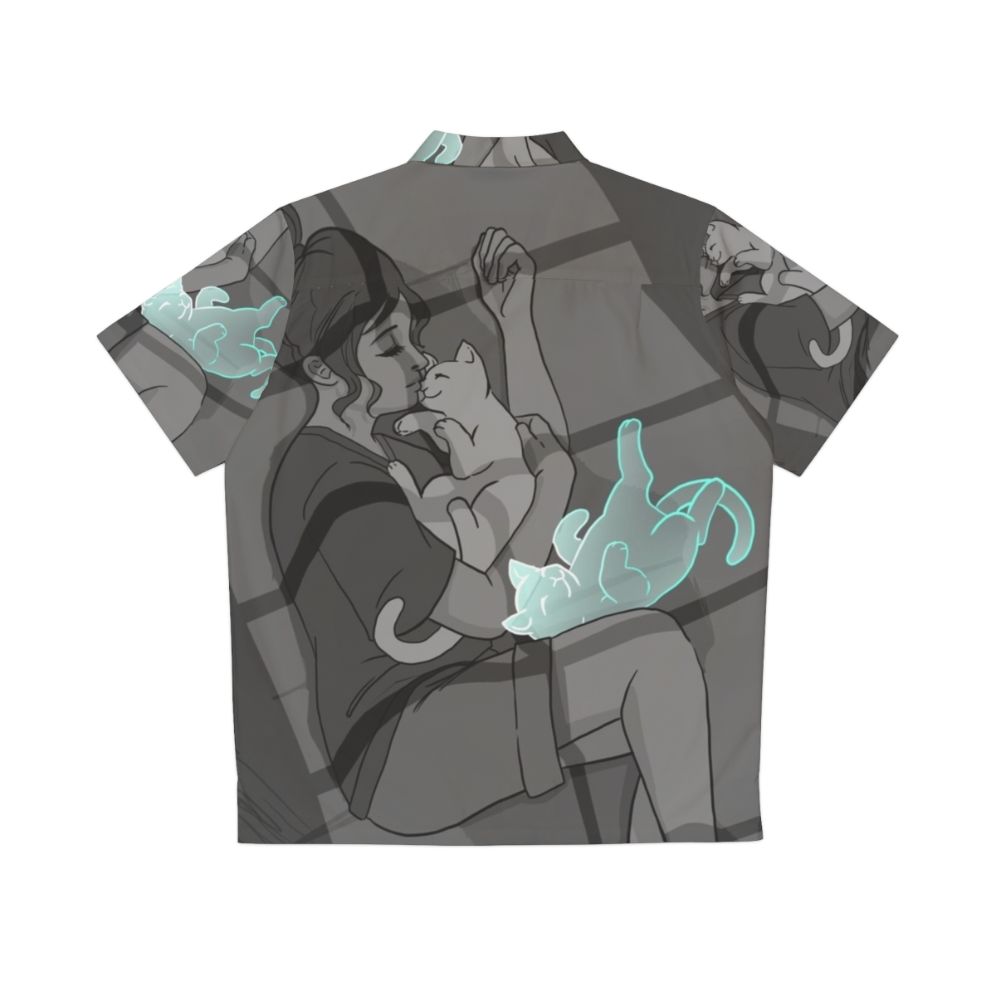 Waiting Reaper Cat Lover Hawaiian Shirt - Back