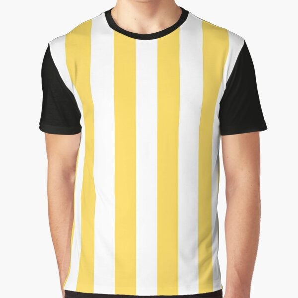 Vertical stripes graphic t-shirt in yellow and white