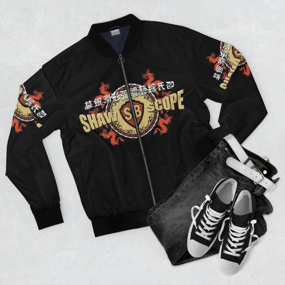 Shaw Brothers bomber jacket, a stylish and practical outerwear piece - Flat lay