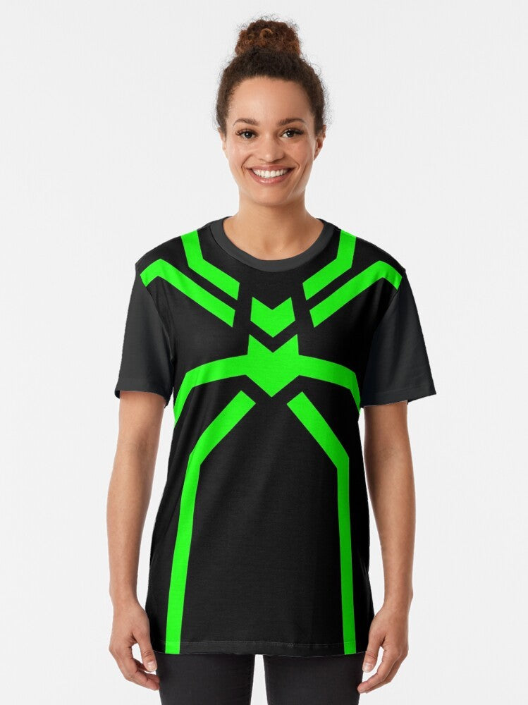 Stealth Spider Marvel Comics Green Graphic T-Shirt - Women