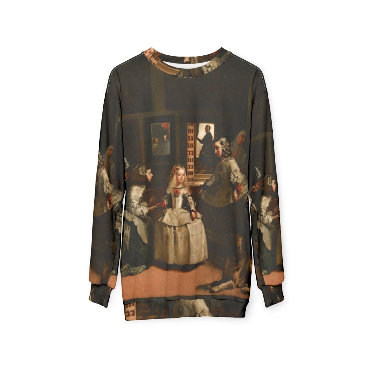 Las Meninas baroque painting reproduction on sweatshirt - hanging