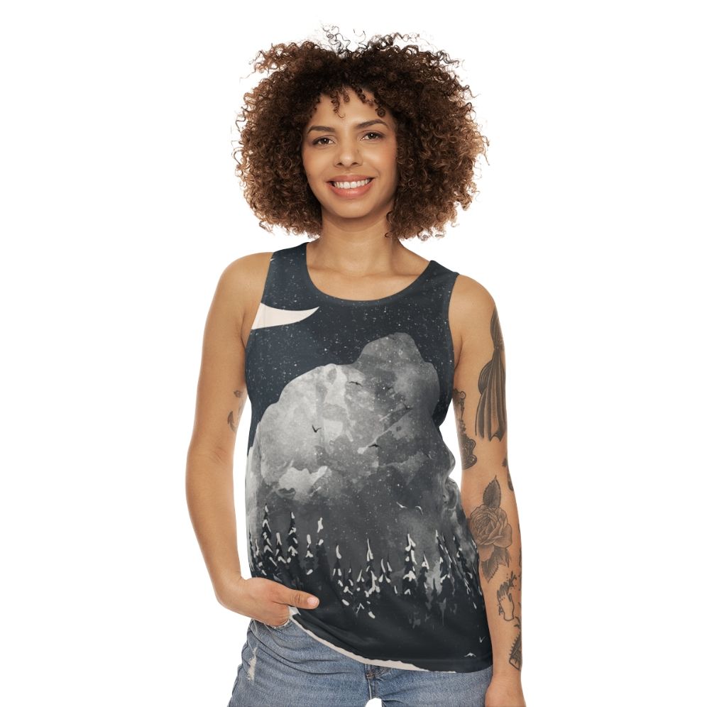 Winter Wolf Nature Inspired Unisex Tank Top - women