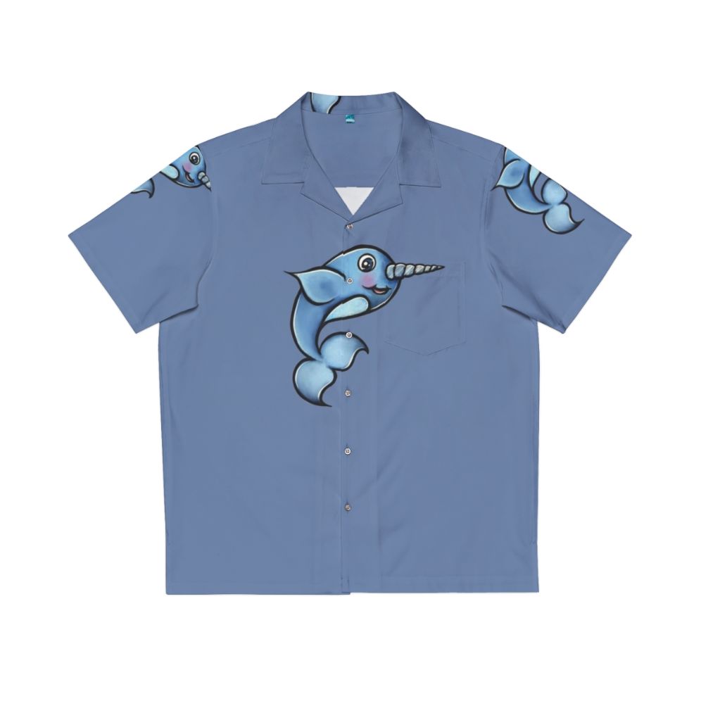 Narwhal Hawaiian shirt with a whimsical and cute design