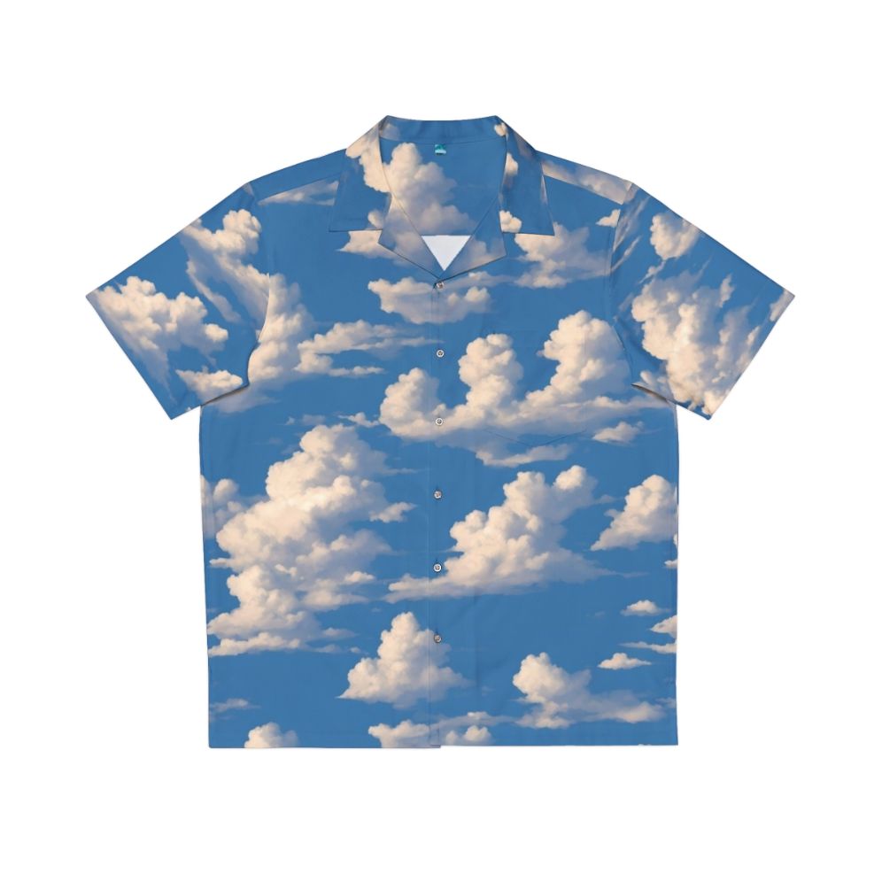 Cloudy Sky Hawaiian Shirt with Vibrant Nature Inspired Print