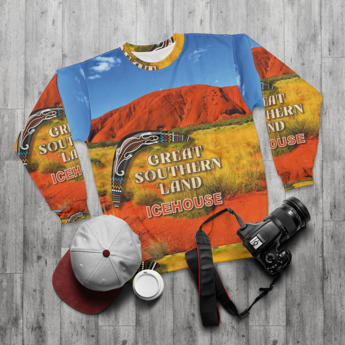 Great Southern Land Australian 80s Sweatshirt - flat lay