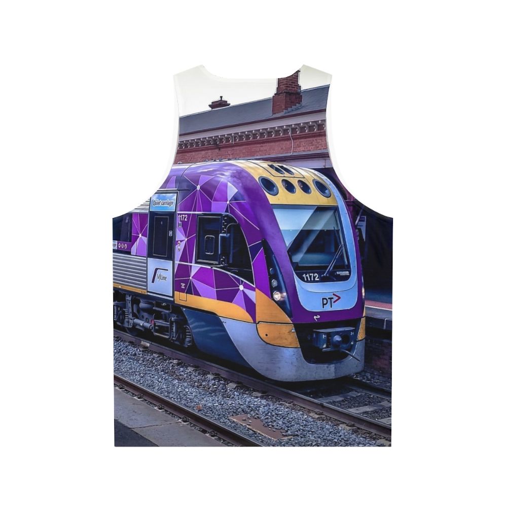 Vline Train at Castlemaine Station Unisex Tank Top - Back