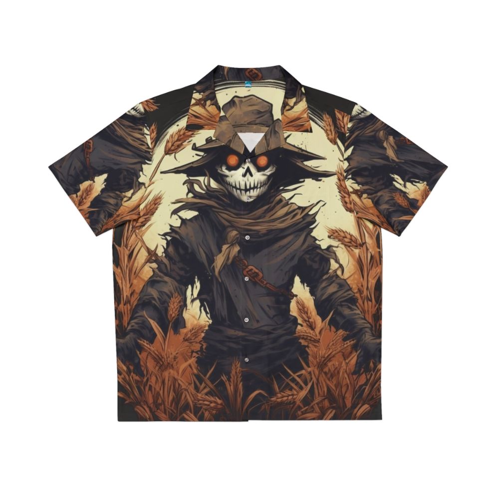 Scarecrow Hawaiian Shirt with Folktale Inspired Spooky Design