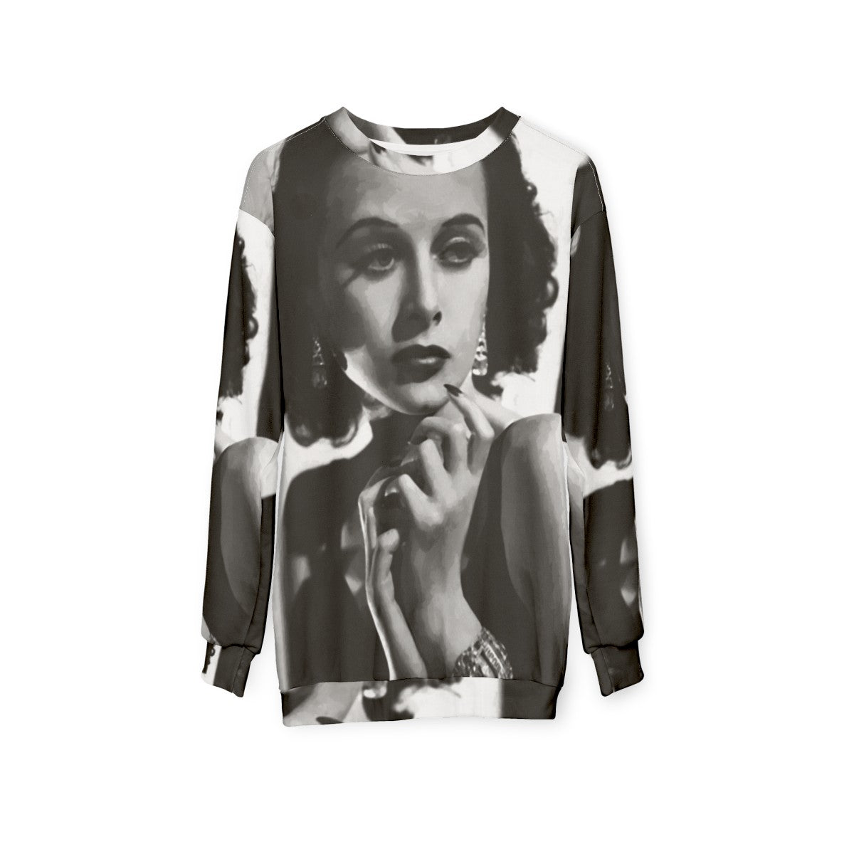 Vintage Hedy Lamarr Oil Painting Sweatshirt - hanging