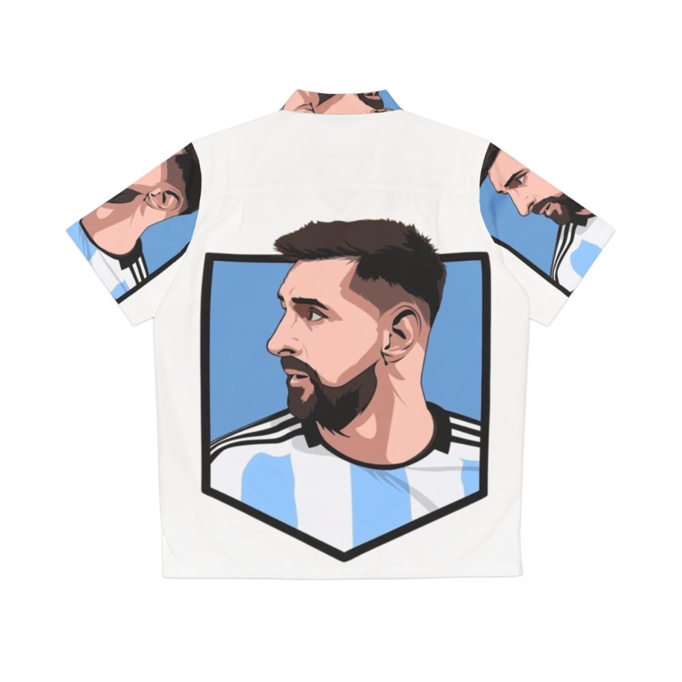 Lionel Messi 10 Argentina Soccer Jersey in Hawaii Shirt Design - Back