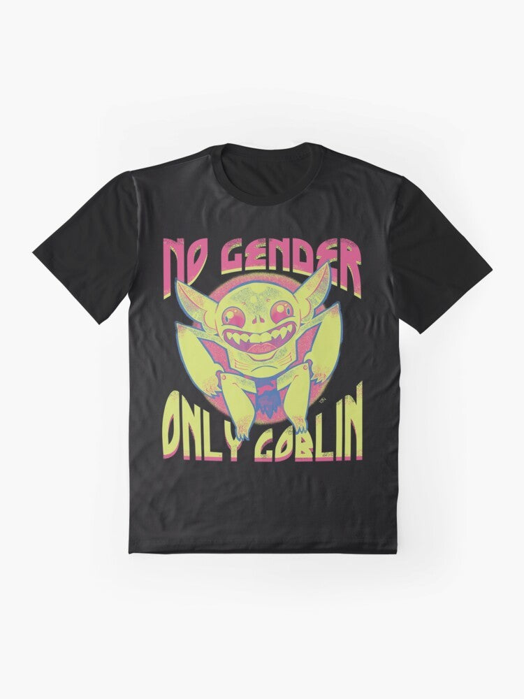 No Gender, Only Goblin - Fantasy T-Shirt with Skull, Bones, and Cryptid Graphic - Flat lay