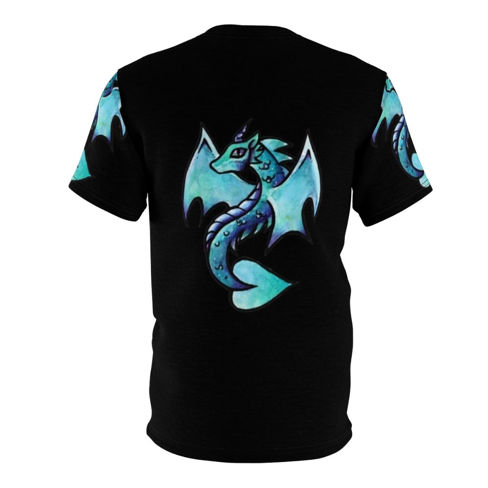 Watercolor dragon artwork printed on a high-quality t-shirt - Back