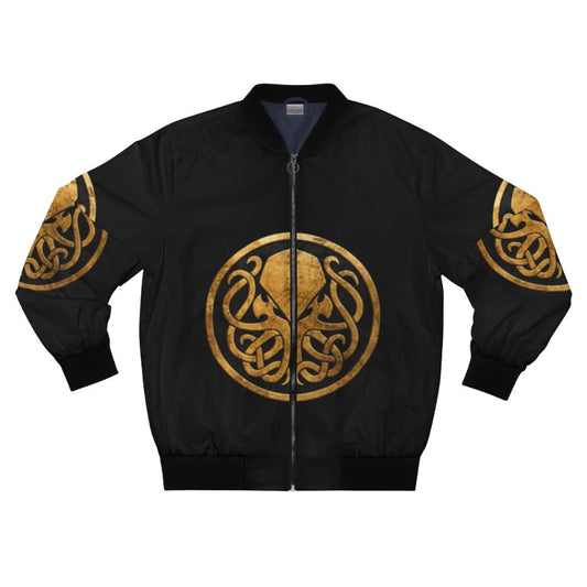 Cthulhu-inspired bomber jacket with H.P. Lovecraft's cosmic horror design