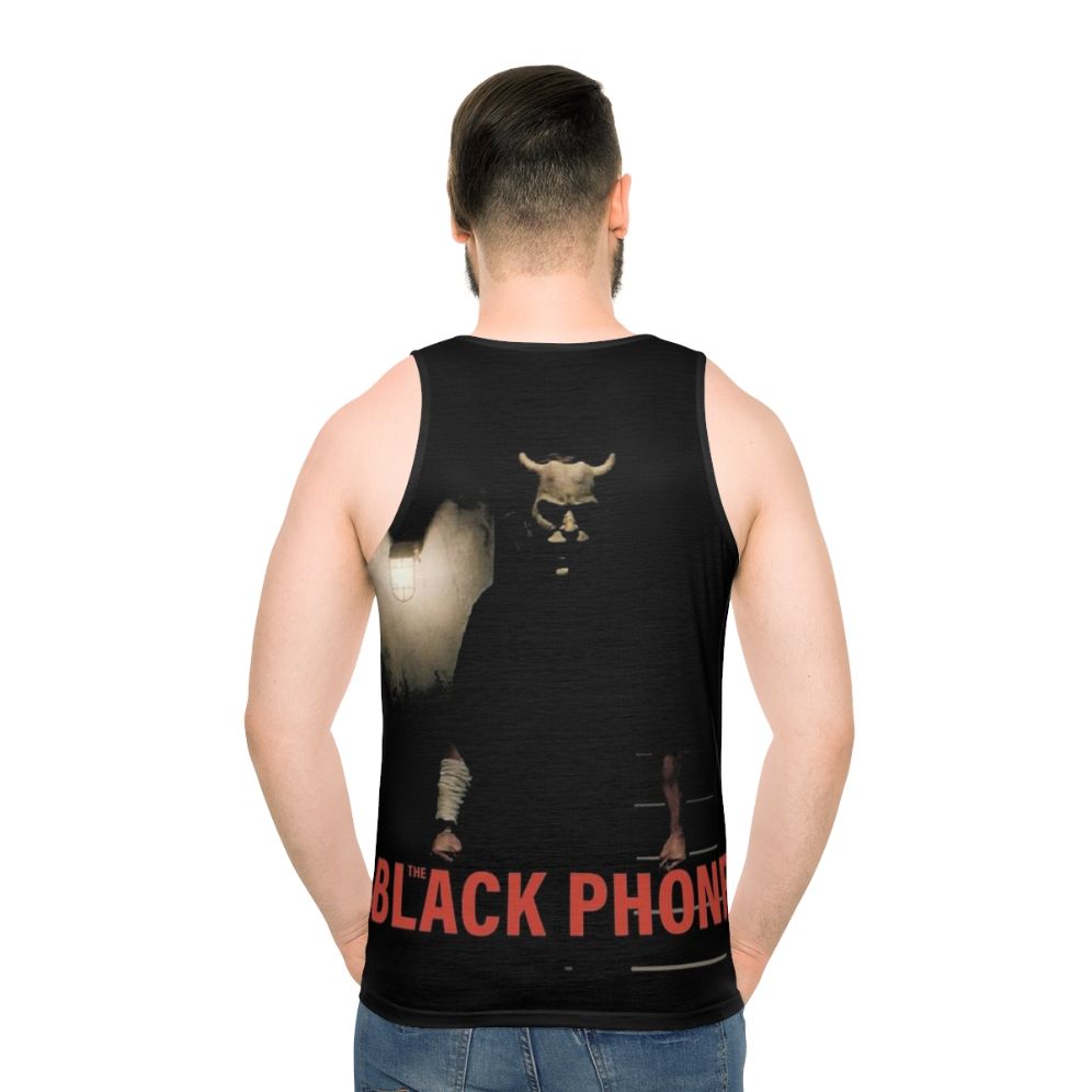 Unisex horror movie thriller tank top - men back