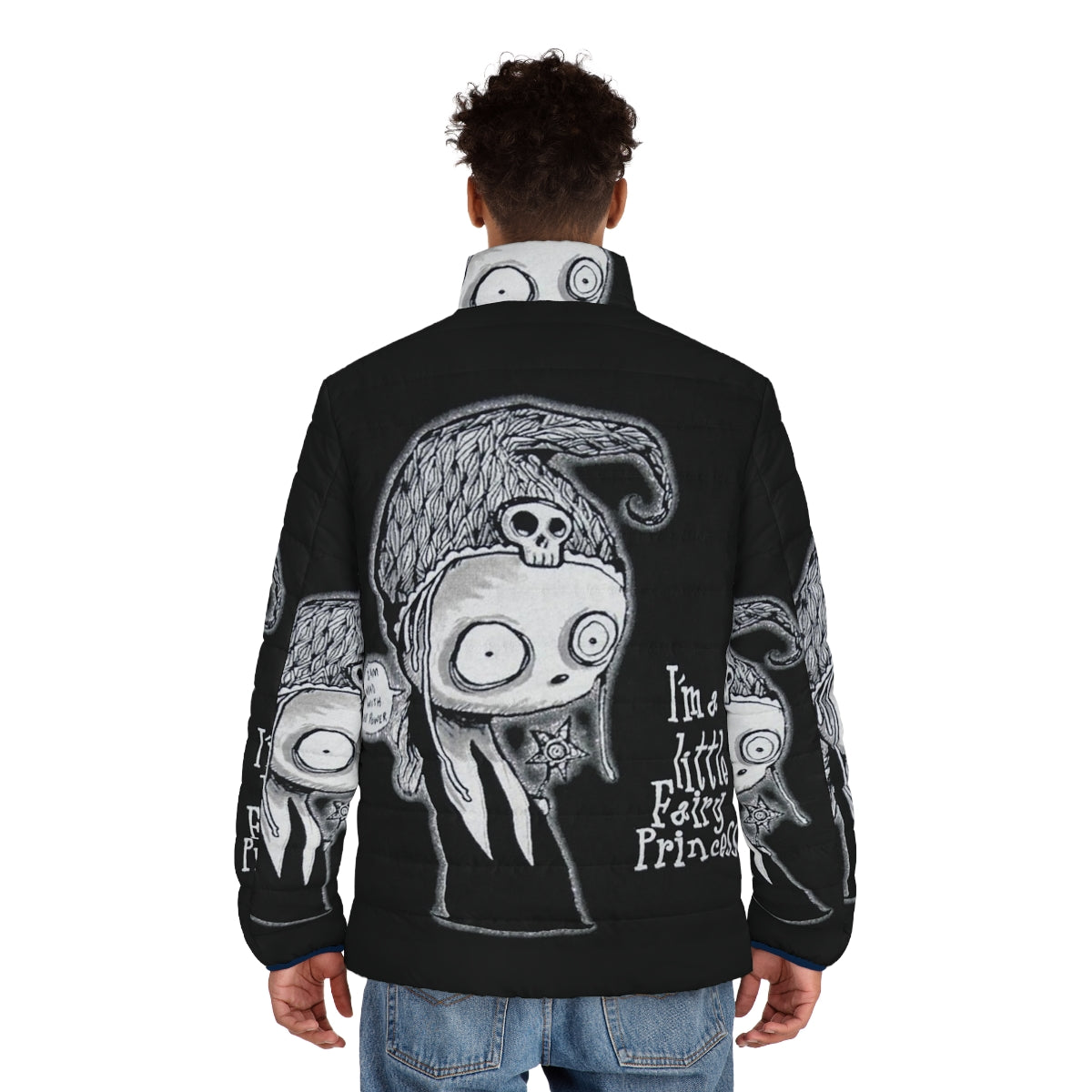 Lenore Puffer Jacket featuring a cute, gothic design inspired by the popular comic series - men back