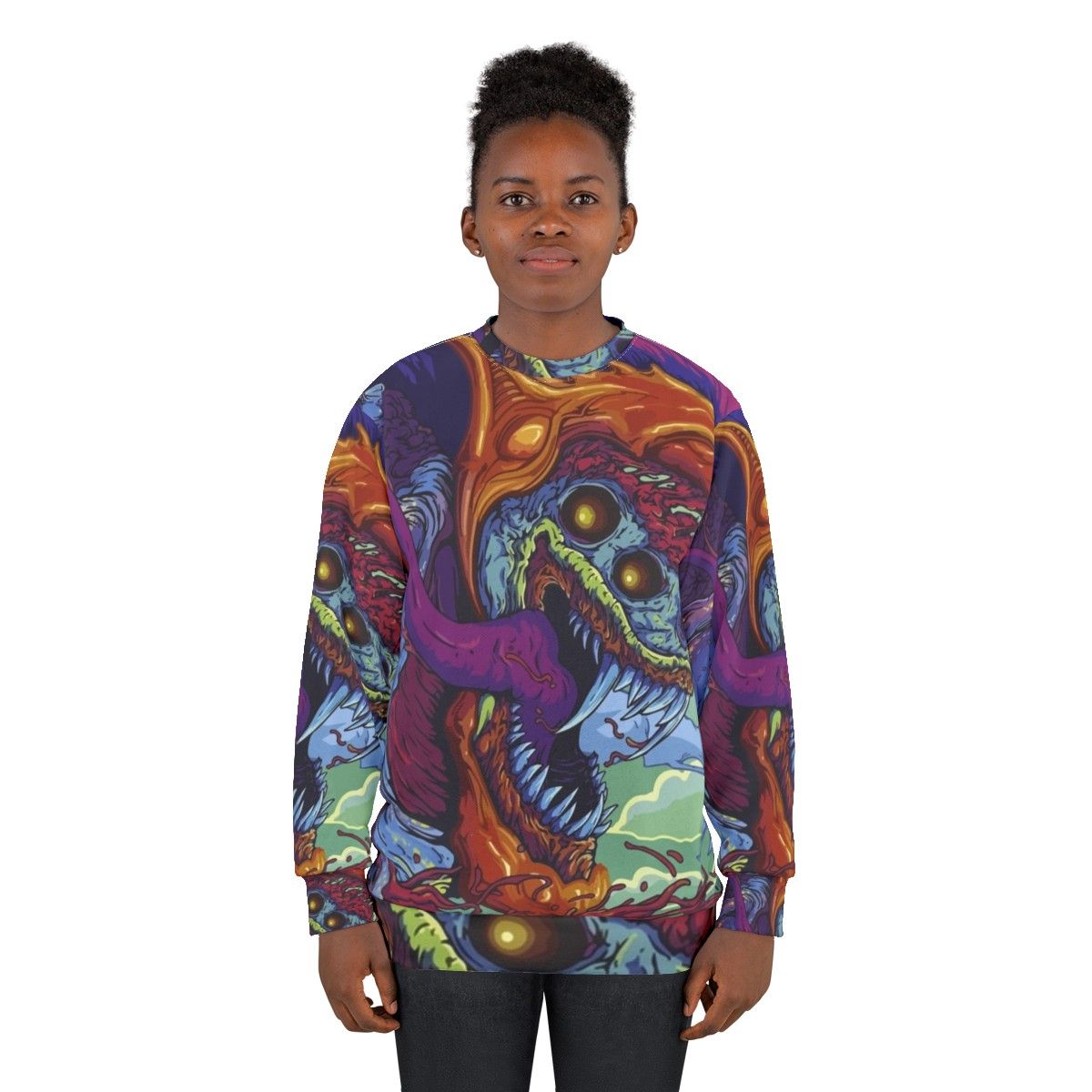 Hyper Beast CS:GO Sweatshirt featuring a vibrant, colorful design - women