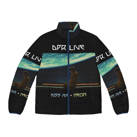 DPR Live Neon Space Puffer Jacket with galaxy and stars design