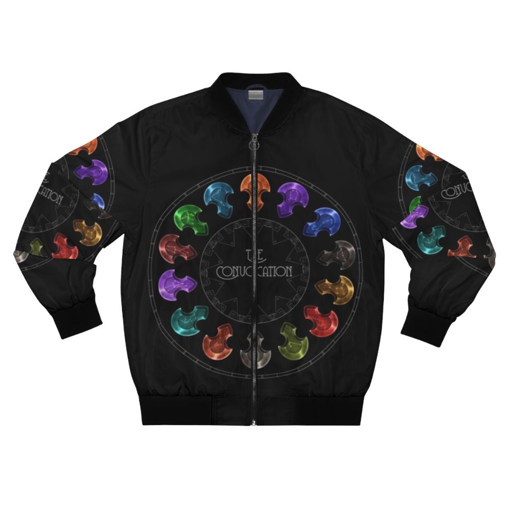 The Convocation Bomber Jacket from Final Fantasy XIV featuring ascian and Amaurot design