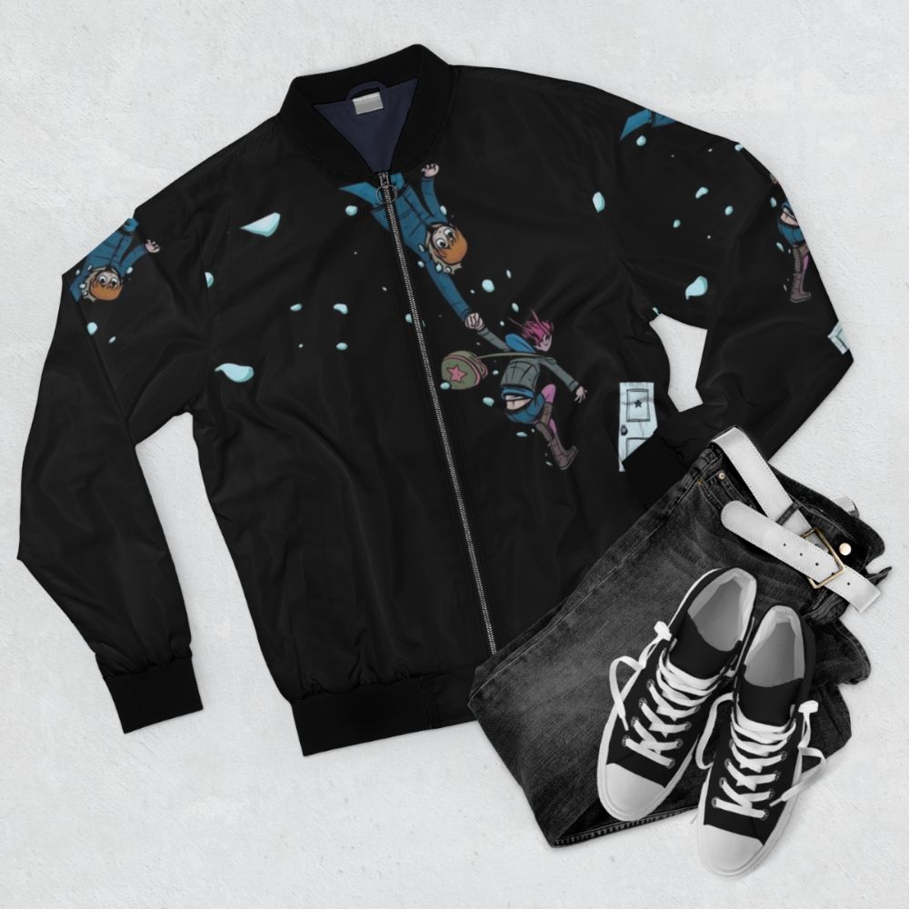 Scott Pilgrim-inspired retro bomber jacket - Flat lay