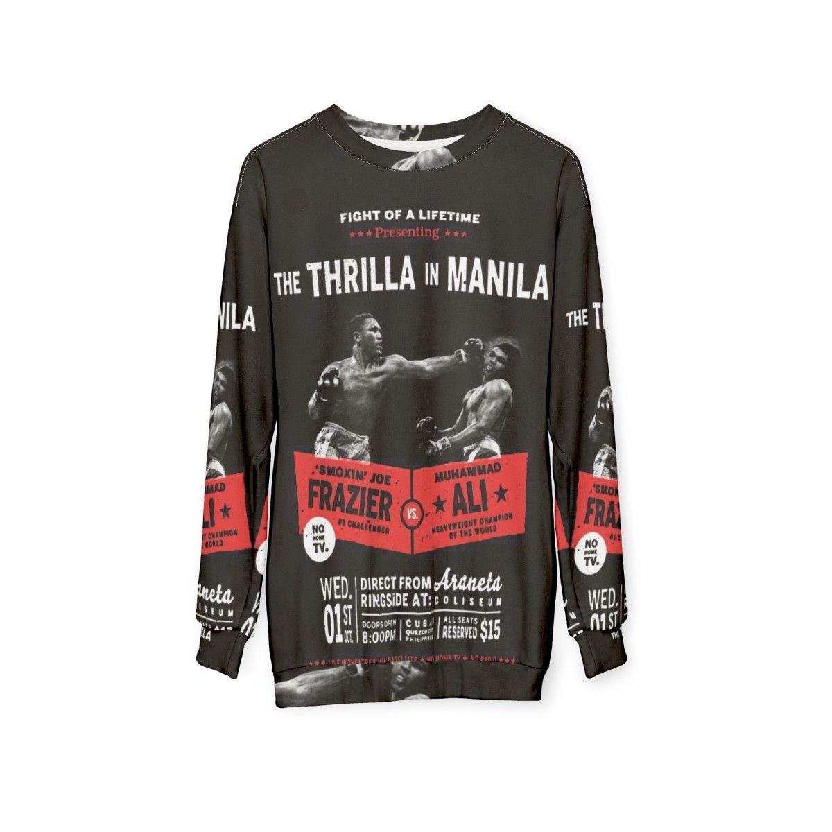 "Thrilla in Manila" Muhammad Ali vs Joe Frazier Boxing Heavyweight Sweatshirt - hanging