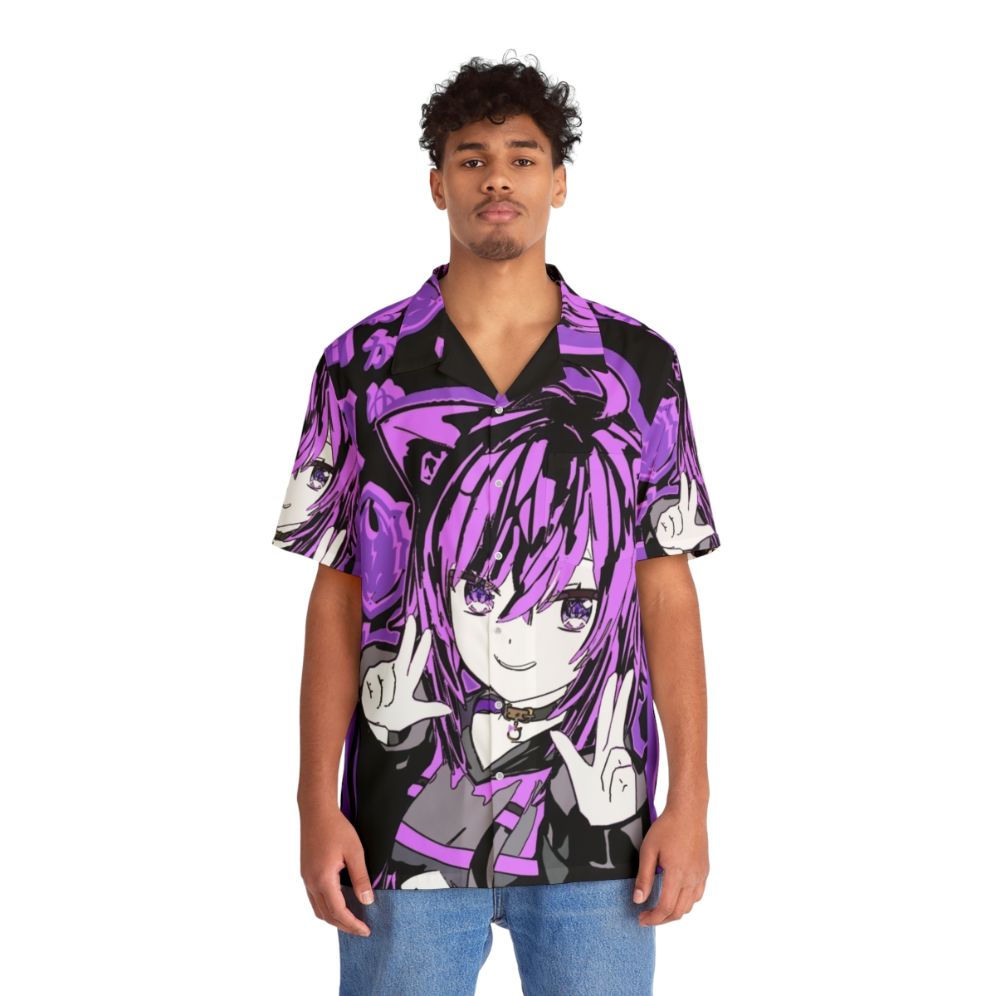 Hololive Gamers Nekomata Okayu Anime Hawaiian Shirt - People Front