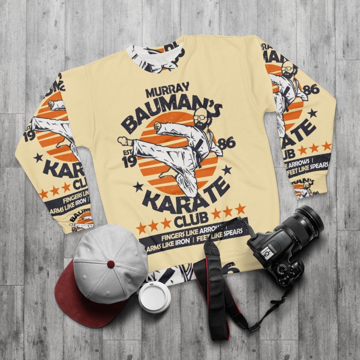 Murray Bauman's Karate Club Stranger Things Sweatshirt - flat lay