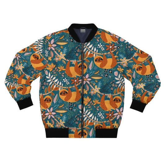 Boho sloths floral bomber jacket