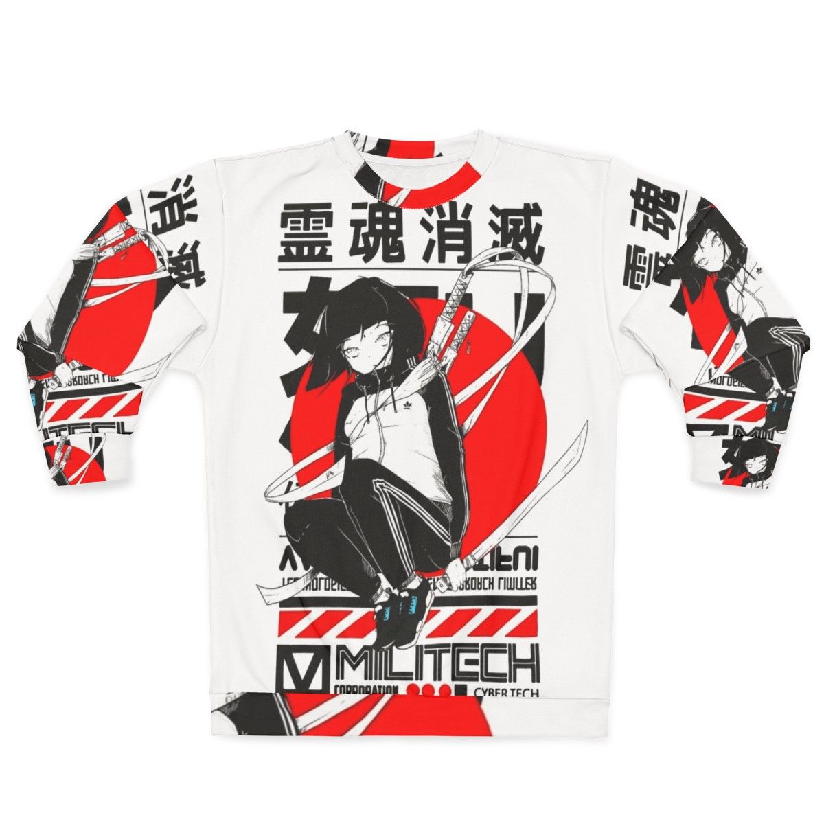 Japanese fashion urban cyberpunk style sweatshirt