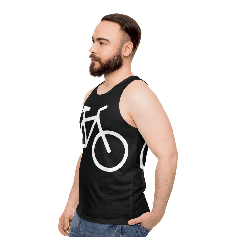 White bicycle unisex tank top - men side