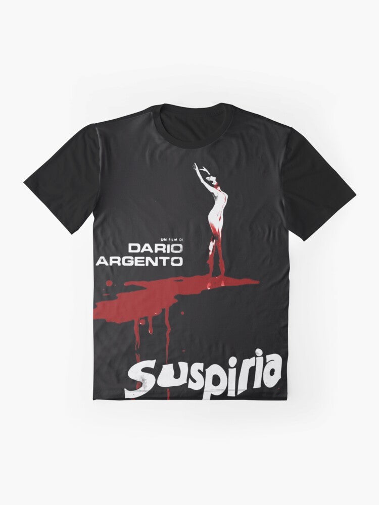 Suspiria Blood Graphic T-Shirt featuring a blood pool design inspired by the classic Italian horror film - Flat lay